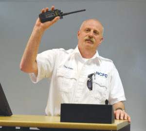 New Concord Fire Chief Brent Gates introduces Orbit Media’s new 911 scanner March 14, 2016.